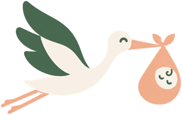 Storch mit Baby